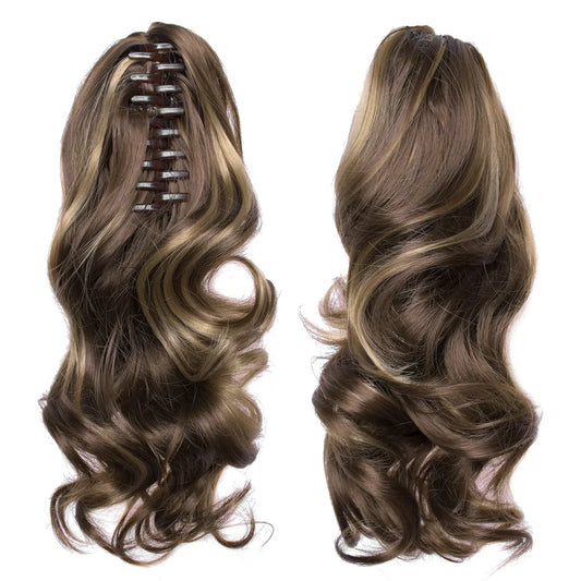 TOPREETY Synthetic Hair Extensions | Heat Resistant Wavy Claw Clip Ponytail