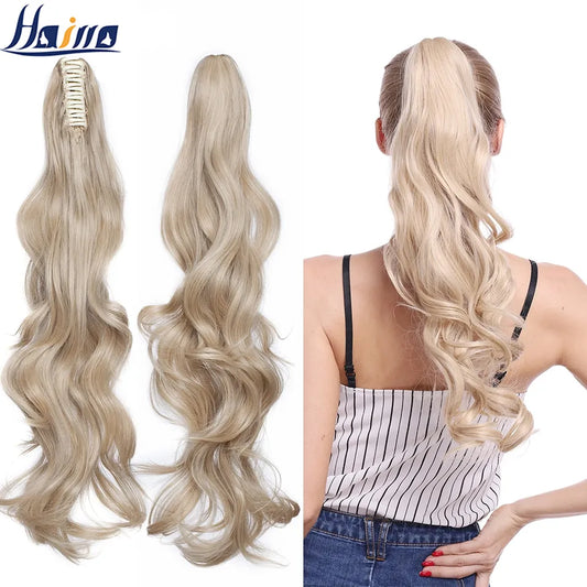 HAIRRO Claw Clip On Ponytail Hair Extension | Synthetic Hairpiece Curly Style