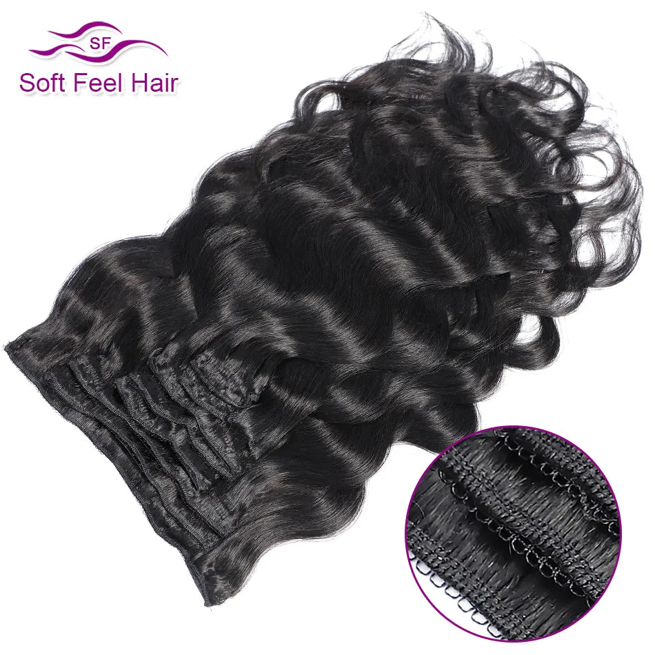 Brazilian Body Wave Clip-In Human Hair Extensions | 8-Piece Remy