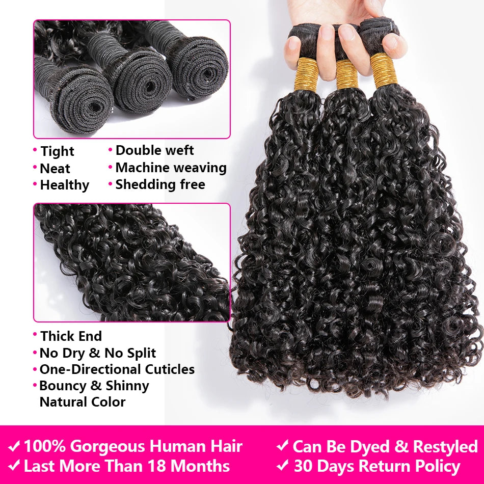 Brazilian 10A Small Spirals Curly Bundles | Unprocessed Kinky Human Hair