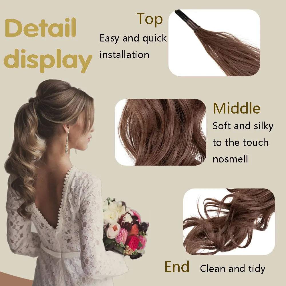 30-Inch Synthetic PonyTail | Long Wavy Layered Wrap Around Hair Extensions