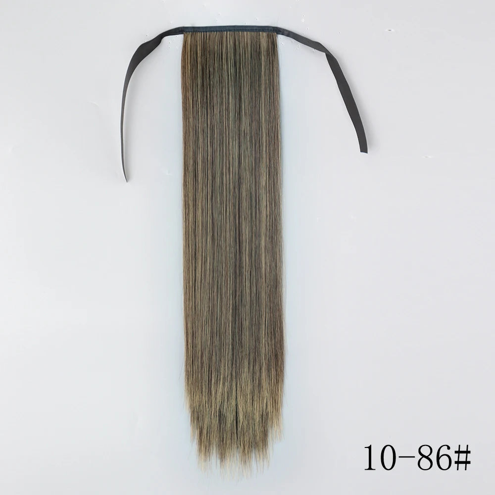 LISI GIRL Synthetic Hair | Long Straight Ponytail Wrap Around Ponytail Clip
