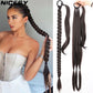 Synthetic Braided Ponytail Hair Extensions | Black Natural Long Tie Rubber Band