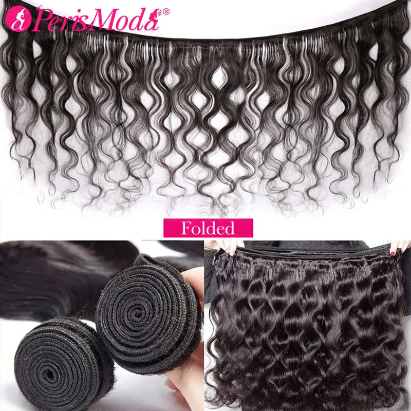 PerisModa Body Wave Bundles | Human Hair Brazilian Weaving | Natural Black